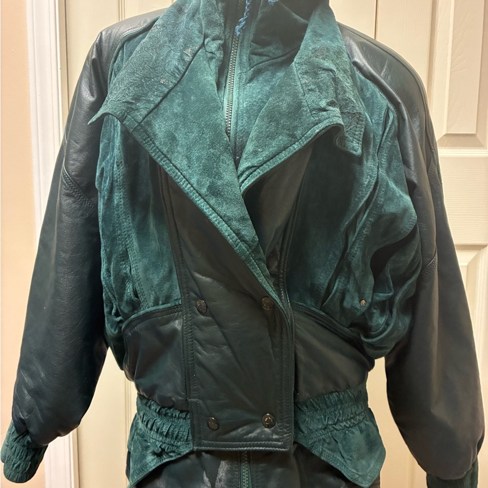 The Leather Ranch Size Small Emerald Green Women's Bomber Jacket